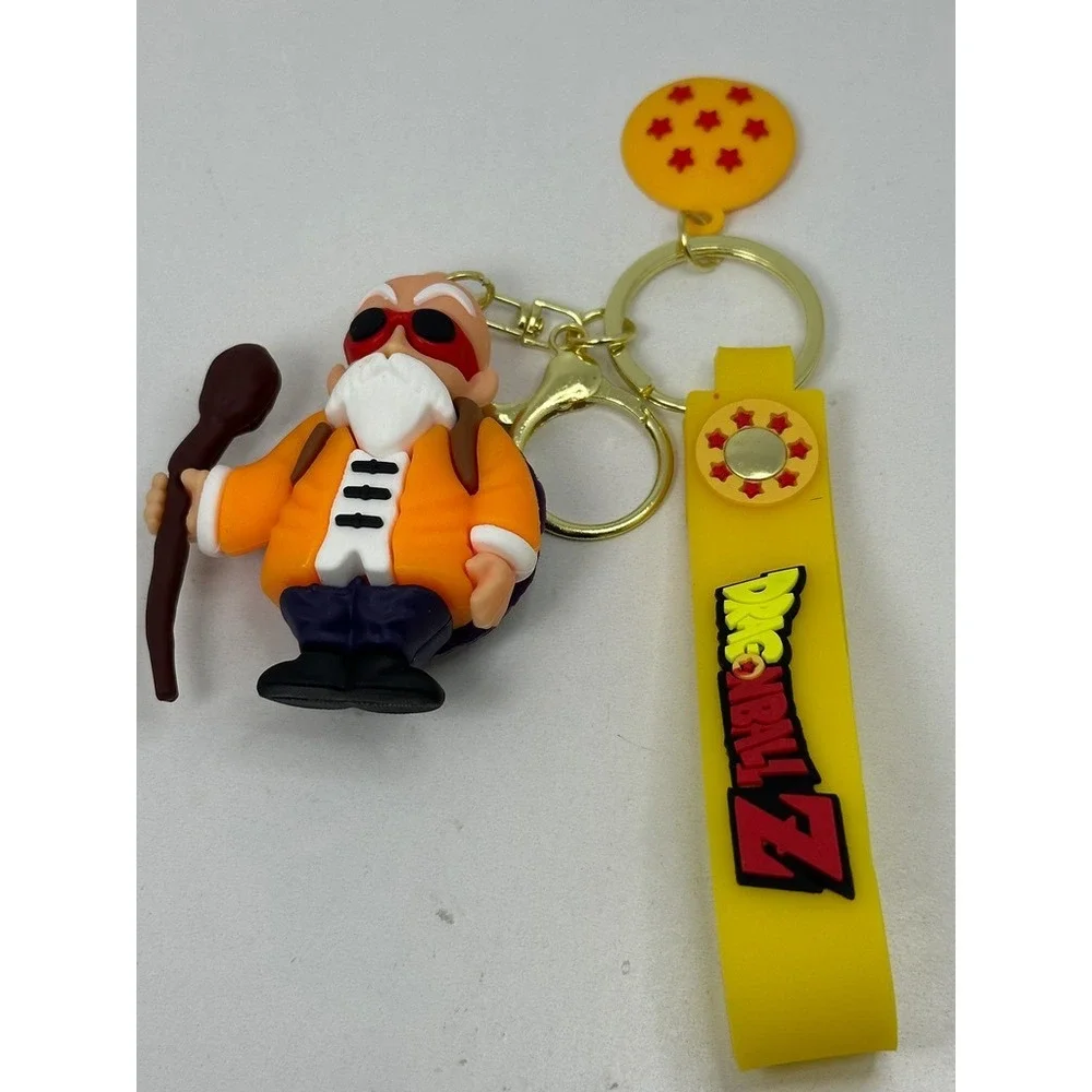 Dragon Ball Z Master Roshi Keychain 3D Rubber Figure Key Ring with Strap
